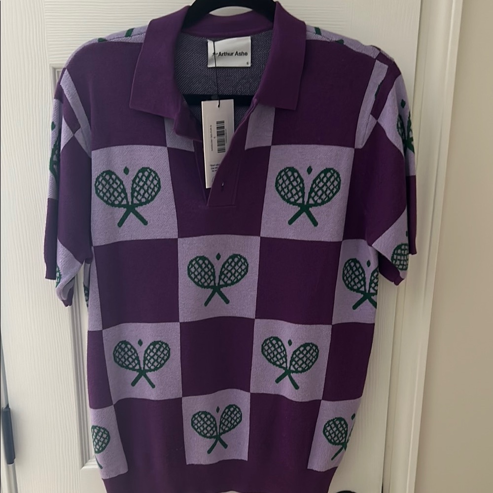 Arthur Court Purple and Green Men's Shirt